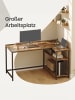 VASAGLE Computertisch Barnet in Braun - (B)120 x (H)76 x (T)80 cm