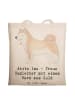 Mr. & Mrs. Panda Shopping Tasche Akita Inu Herz mit Spruch in Creme
