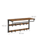 relaxdays Wandgarderobe in Braun/ Schwarz- (B)80 x (H)42 x (T)30 cm