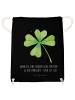 Mr. & Mrs. Panda Stofftasche Blume Kleeblatt mit Spruch in Schwarz