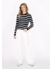 DreiMaster Women Cardigan in navy offwhite stripe