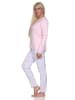 NORMANN Verspielte langarm Schlafanzug Pyjama floralen Muster in rosa