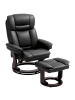 HOMCOM Relaxsessel mit Hocker-86L x 83B x 107H cm-Schwarz