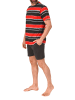 NORMANN kurzarm Schlafanzug Shorty Pyjama Streifen - 84308 in anthrazit