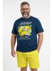 Men Plus Kurzarm T-Shirt in blau