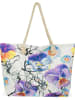 styleBREAKER Strandtasche in Weiß-Violett-Blau