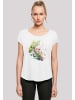 F4NT4STIC Long Cut T-Shirt Baum mit Blumen in weiß