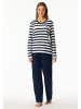 Schiesser Pyjama lang für Herren in marineblau