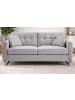 Inn.Furn Sofa hellgrau Flachgewebe 2-Sitzer 175 cm, Couch mit Steppoptik