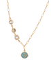 NAEMI Women Necklace in Rose Gold Turquoise