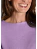 GOLDNER Kurzgröße:  Eleganter Baumwollpullover, Halbarm in flieder