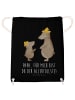 Mr. & Mrs. Panda Gymnastiktasche Bären mit Hut mit Spruch in Schwarz