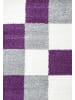 KADIMA DESIGN Teppich Hochflor Karo Polypropylen Wohnzimmer Shaggy in Violett