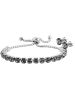 Adeliás Damen Armband aus Edelstahl mit Zirkonia 24 cm in silber