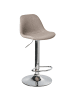 Beliani Drehhocker KAHLA in Beige/Silber - (W) 39 x (H) 80 x (L) 42 cm