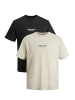 Jack & Jones T-Shirt Jorvesterbro in Moonbeam / schwarz