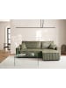 Beliani Schlafsofa ABACKA in Grün/Schwarz - (W) 247 x (H) 90 x (L) 147 cm linksseitig