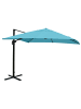 MCW Gastronomie-Ampelschirm A96, Türkis ohne Ständer, drehbar