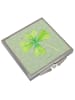 Mr. & Mrs. Panda Handtaschenspiegel quadratisch Blume Kleeblatt ... in Blattgrün