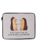 Mr. & Mrs. Panda Laptop Tasche Igel Liebe mit Spruch in Grau Pastell