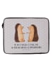 Mr. & Mrs. Panda Notebook Tasche Igel Liebe mit Spruch in Grau Pastell