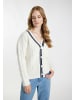 DreiMaster Maritim Strickjacke in Wollweiss Marine