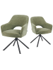 DUBI Möbel 2er-Set: Drehstuhl Mika-Ben in Grün - (B)60 x (H)87 x  (T)65 cm