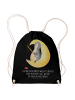 Mr. & Mrs. Panda Gymnastiktasche Pinguin Mond mit Spruch in Schwarz