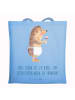 Mr. & Mrs. Panda tote bag Igel Wein mit Spruch in Sky Blue