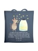 Mr. & Mrs. Panda Tote Bag Maus Sterne mit Spruch in Indigo Blue