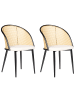 Beliani 2er-Set Esszimmerstuhl CORNELL in Schwarz/Beige/Heller Holzfarbton
