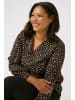 KAFFE curve Langarm-Bluse KCjalu Regular fit in Black/Brown Graphic Dots