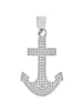 Adeliás Damen Anhänger Anker aus 925 Silber mit Zirkonia in silber
