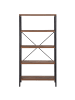 Beliani Bücherregal BRISBANE in Braun/Schwarz - (W) 80 x (H) 160 x (L) 36 cm