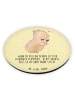 Mr. & Mrs. Panda Rund Magnet Capybara Wein mit Spruch in Gelb Pastell