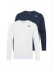 Kappa T-Shirt KMLogo in White-Navy Blue