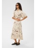 Soaked in Luxury Kleid SLClero Feminine Form in Oatmeal Leave Print