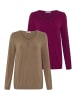 FLASHLIGHTS Langarmshirt in bordeaux + nude