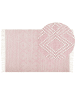 Beliani Kurzflor ADANA in Rosa/Weiß - (W) 200 x (H) 1 x (L) 300 cm