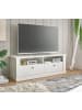 Furn.Design TV-Lowboard weiß Pinie Landhaus, TV Unterteil 132 cm, Soft-Close-Funktion