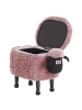Beliani Tierhocker SHEEP in Rosa/Schwarz - (W) 55 x (H) 40 x (L) 35 cm