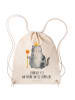 Mr. & Mrs. Panda gym tasche Katze König mit Spruch in Creme