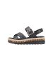 rieker Lugano Ledersandalen Schwarz