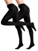 Yenita® 2er Pack Thermostrumpfhosen mit Innenfleece Strumpfhose gefüttert Thermal in schwarz