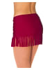 Aquarti Aquarti Damen Bikinihose mit Rock Seitliche Raffung in dunkelrot