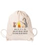 Mr. & Mrs. Panda Jutebeutel Pinguin Lagerfeuer mit Spruch in Creme