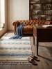 KADIMA DESIGN Naturfaser-Teppich Handgewebt WHARFE Boho Gestreift Wohnlich in Natur-Blau