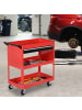 HOMCOM Werkstatt-Rollwagen-82L x 35B x 76H cm-Schwarz+rot