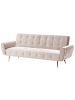 Beliani Schlafsofa SELNES in Beige/Kupfer - (W) 212 x (H) 85 x (L) 84 cm