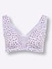 Sieh an! Entlastungs-BH ohne Bügel in weiß-flieder-bedruckt